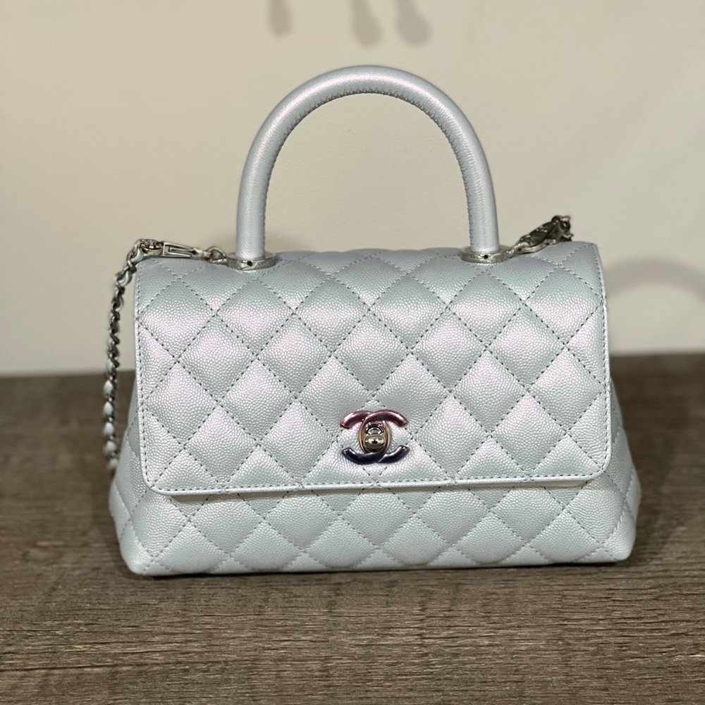 Chanel Coco Handle Small Light Blue Iridescent 2021